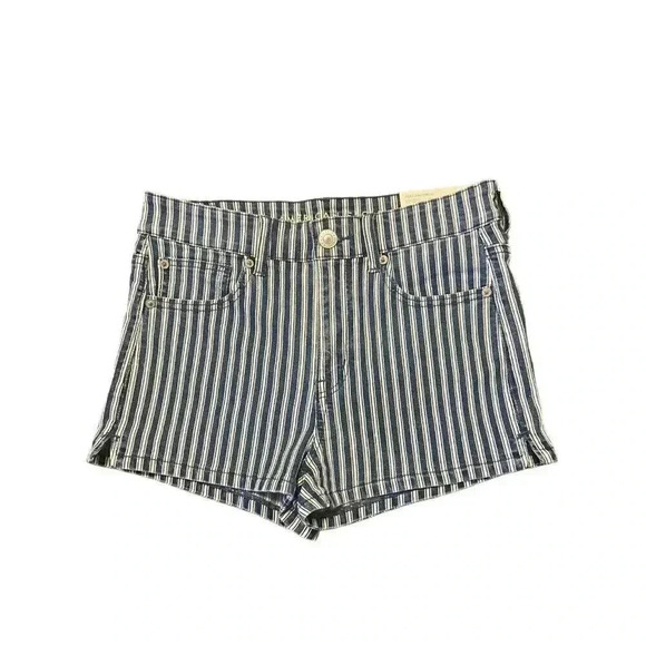 American Eagle Hi Rise Shortie Blue Striped Next Level Stretch Size 8 NWT - Picture 1 of 9